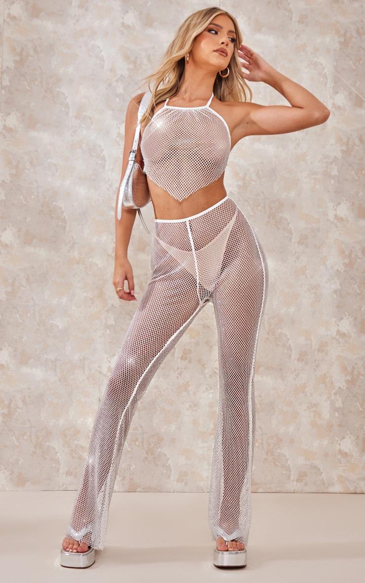 White Diamante Beach Flares Product Image