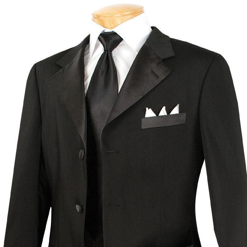 Men's Tuxedo Regular Fit Collection With Tails 3 Piece In Black Product Image