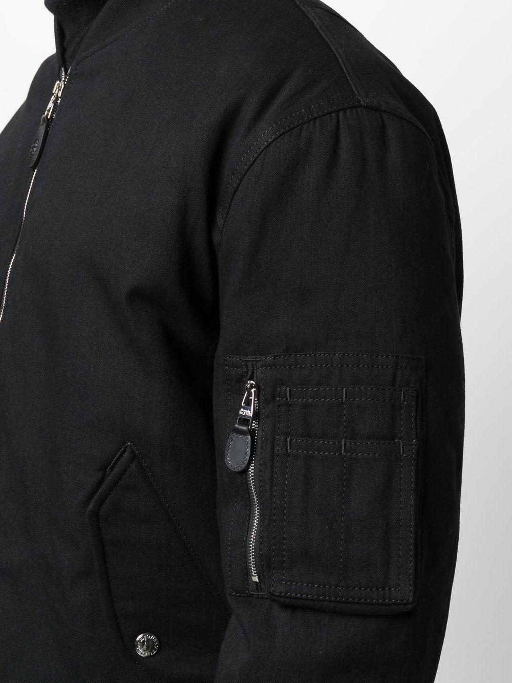 Embroidered-logo Zip-up Bomber Jacket In Black Product Image