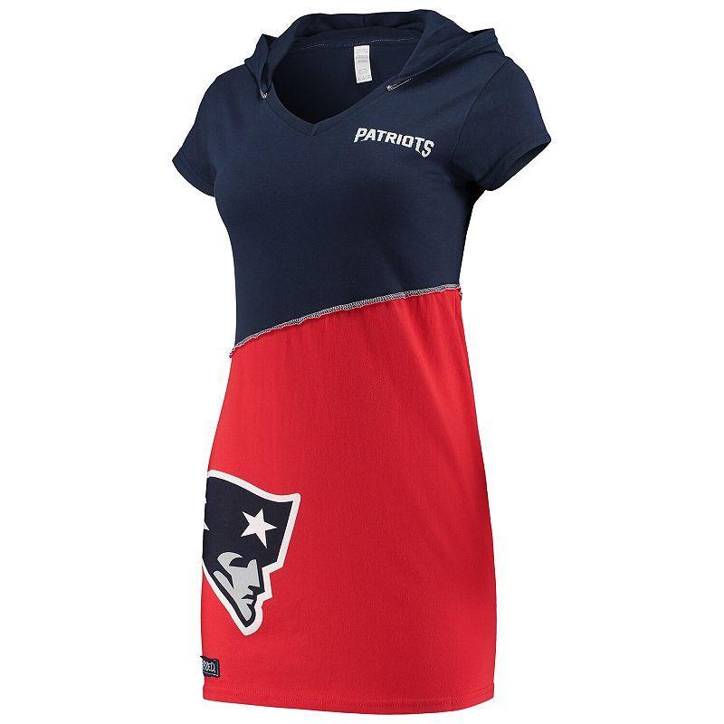 Womens Refried Apparel /Red New England Patriots Sustainable Hooded Mini Dress Blue Product Image