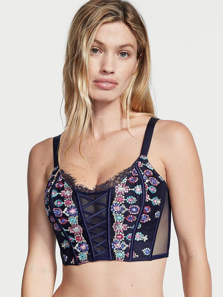 Unlined Bejeweled Embroidery Corset Top Product Image