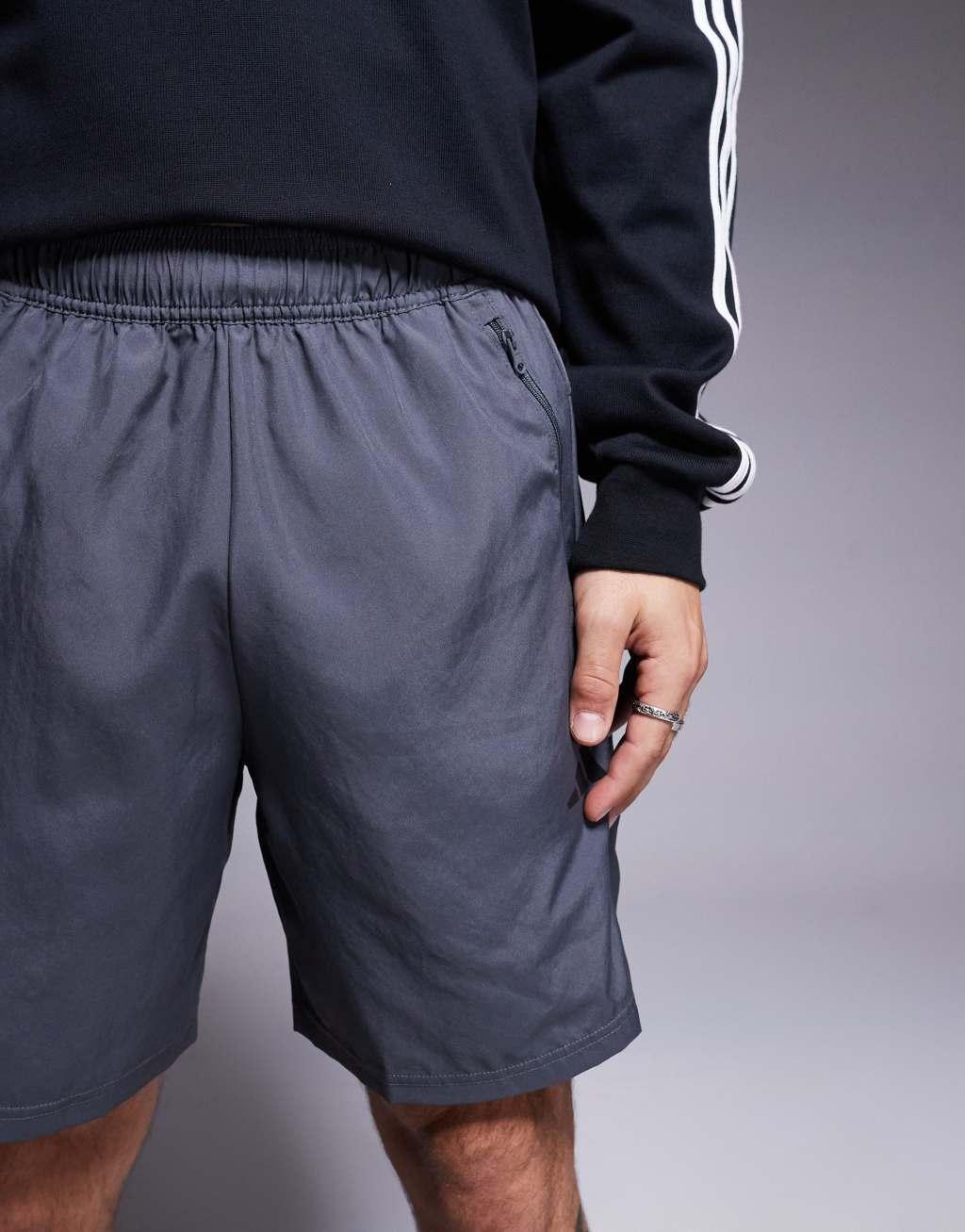 adidas Training Essential woven shorts in gray Product Image