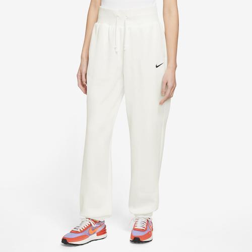 Nike Womens Style Fleece High Rise Pants - White/Black Product Image