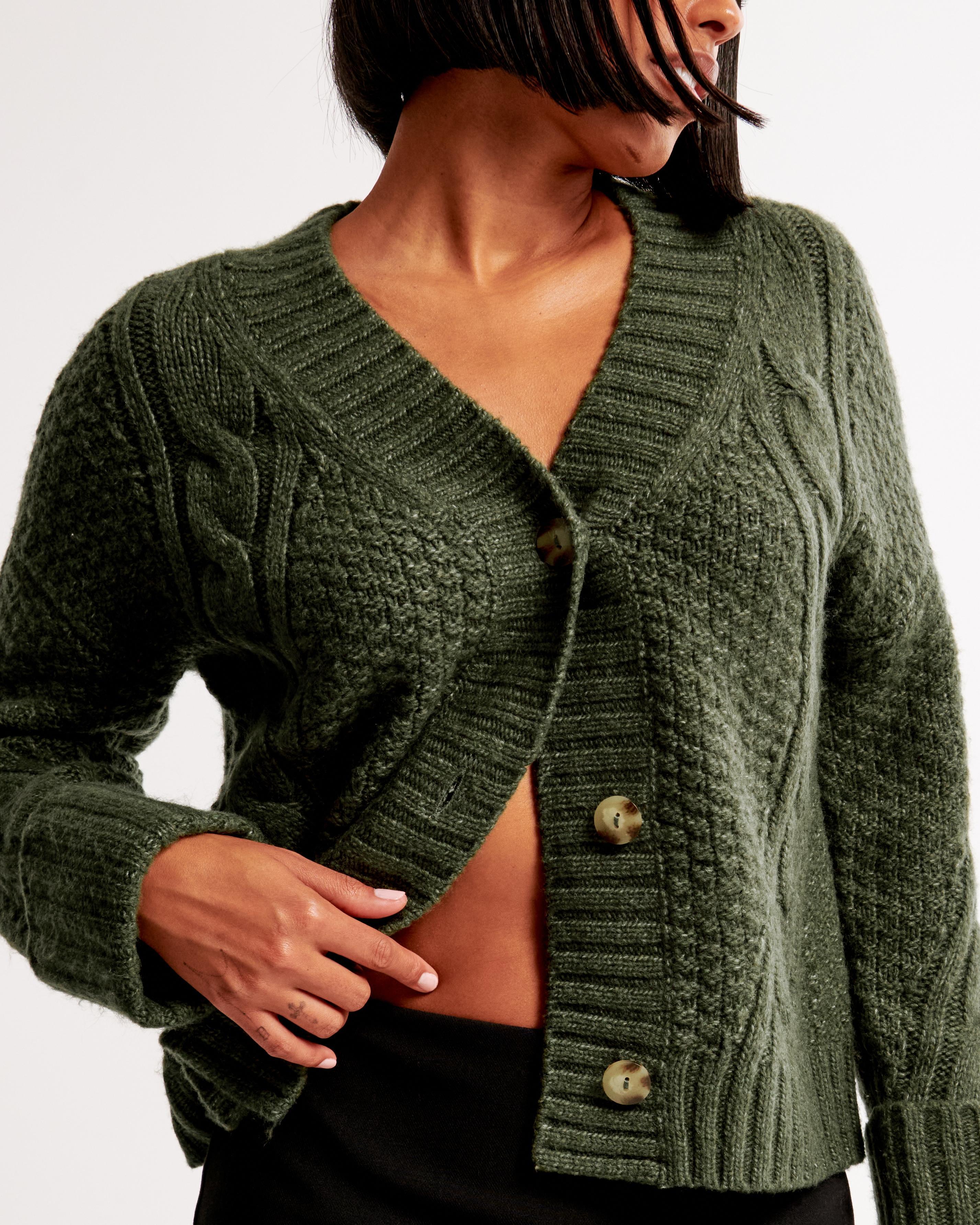 Seed-Stitch Cable Cardigan Product Image