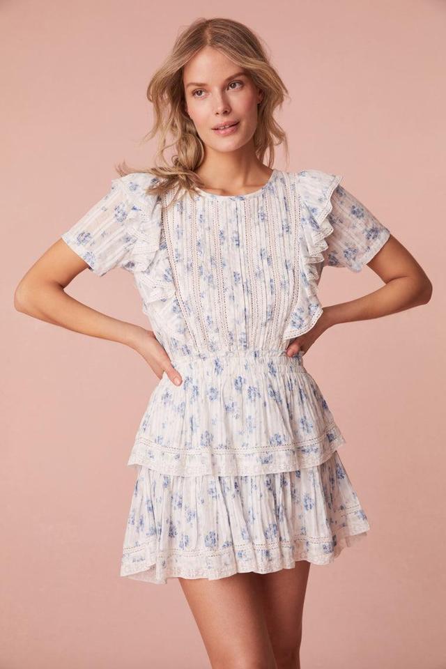 Natasha Blue Frock Floral Dress Product Image