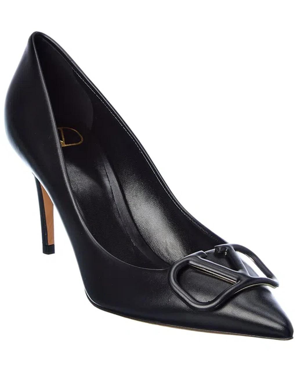 VALENTINO GARAVANI Valentino Vlogo 85 Leather Pump In Black Product Image