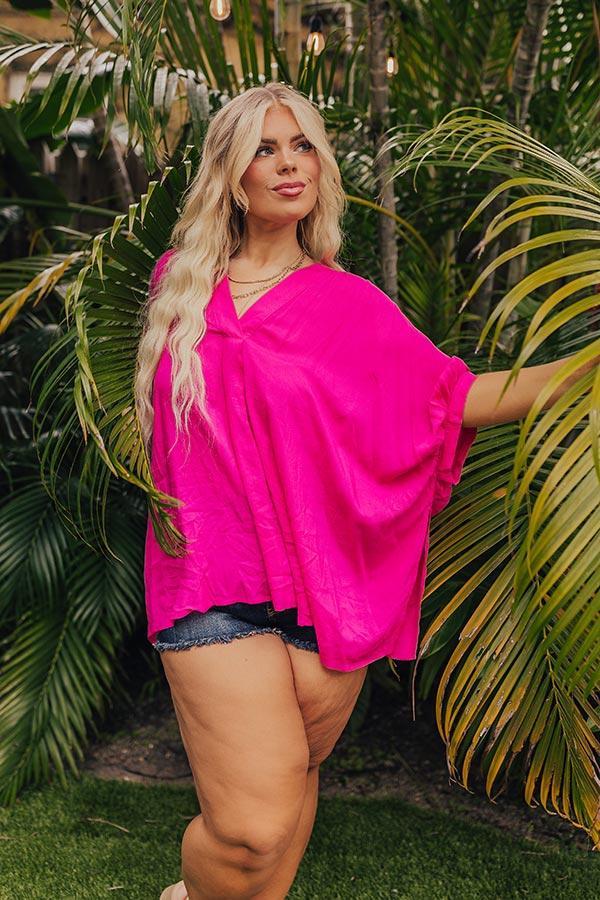 Sun-Kissed Sands Shift Top In Fuchsia Curves Product Image