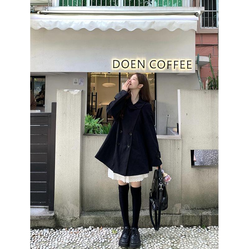 Double Breasted Plain Trench Coat Product Image