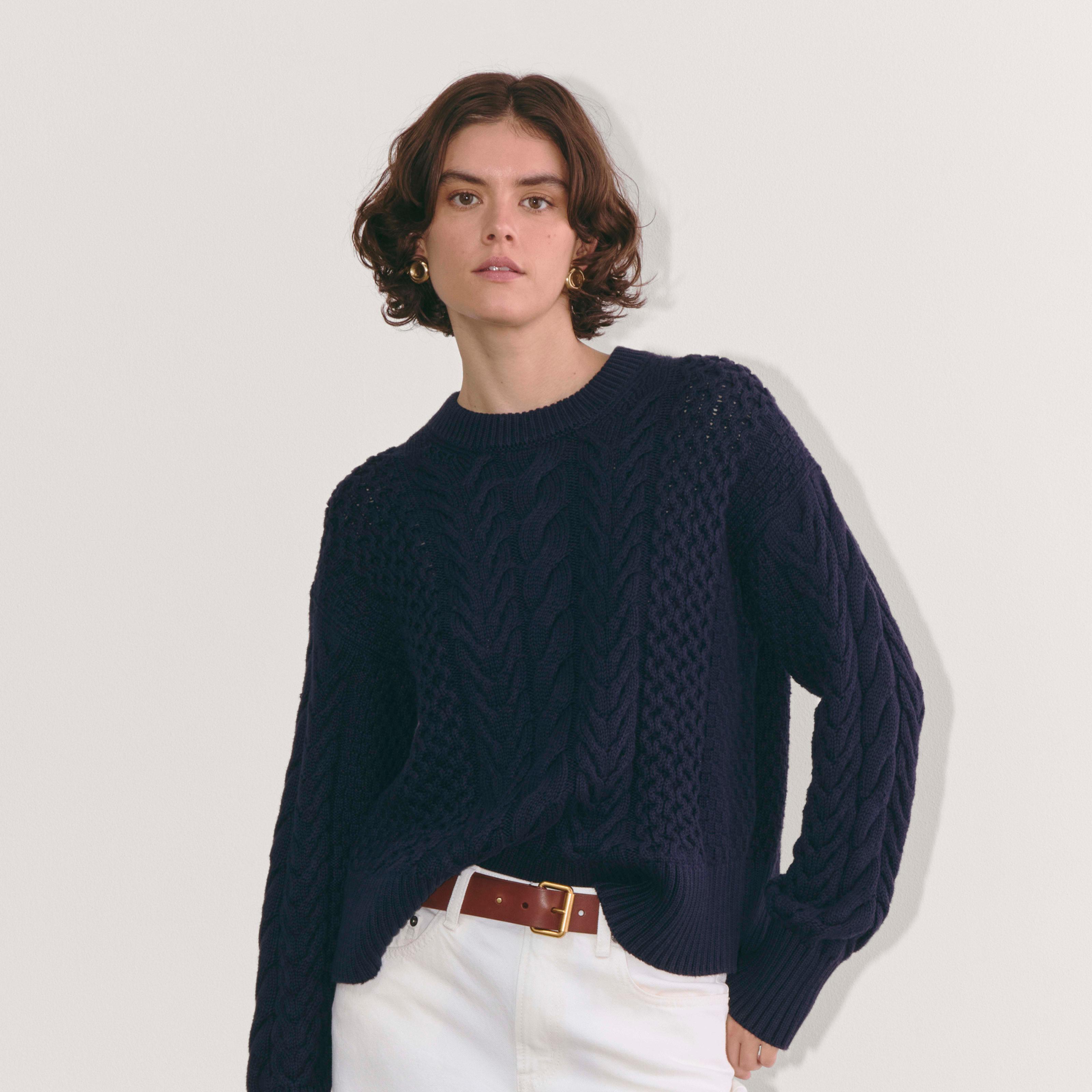 The Cable Sweater in Everyday Cotton Product Image