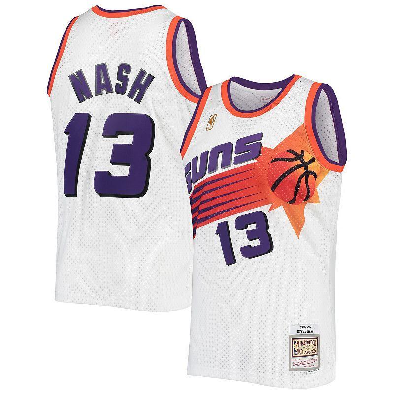 Mens Mitchell & Ness Steve Nash White Phoenix Suns 1996-1997 Authentic Hardwood Classics Swingman Jersey Product Image