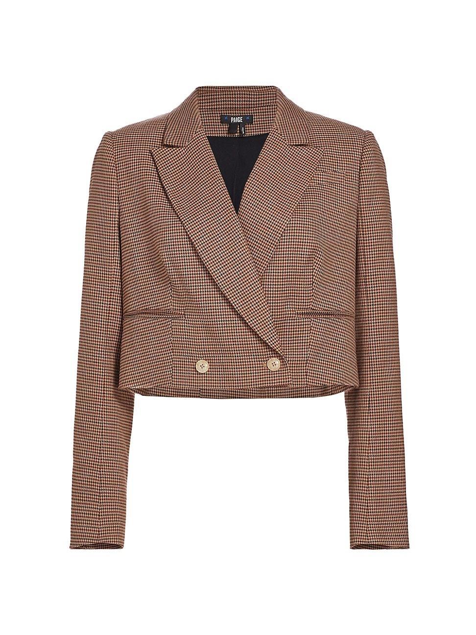 Womens Vanna Houndstooth Cropped Blazer Product Image