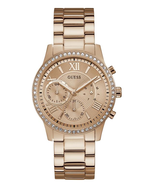 Guess Womens Multi-function Rose Gold Tone Stainless Steel Watch 40 mm Product Image