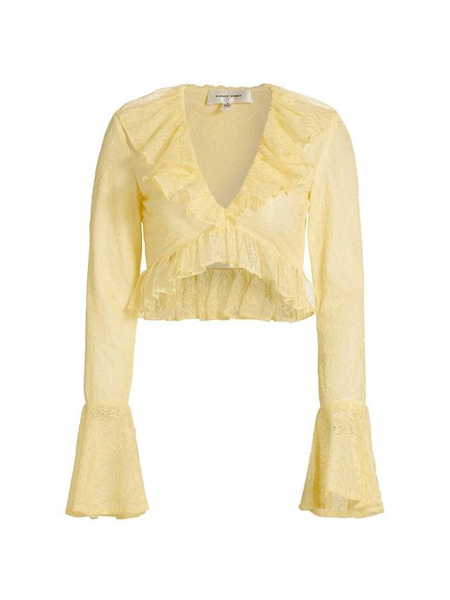 Womens Filipe Lace Ruffle Top Product Image