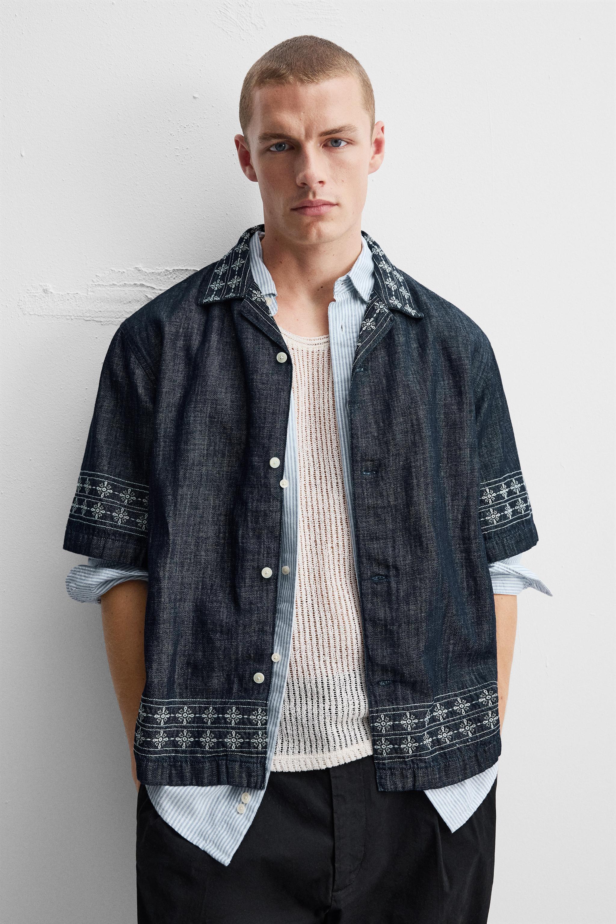 EMBROIDERED DENIM SHIRT Product Image