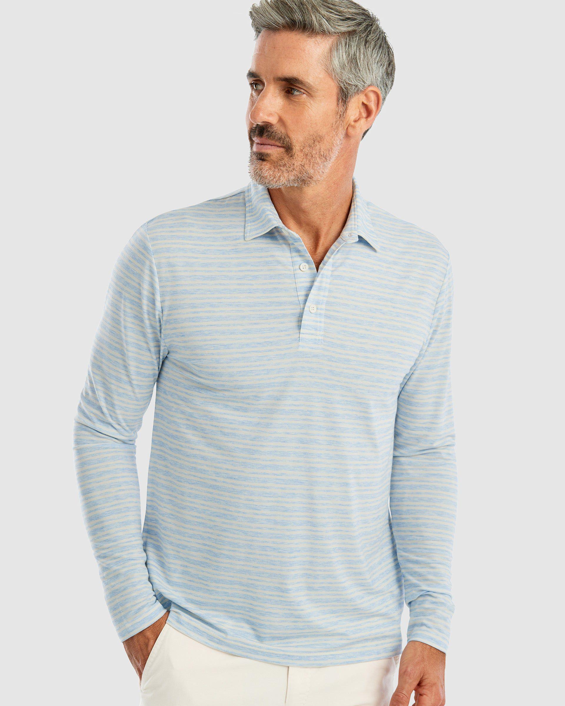 Brannen Striped Long Sleeve Polo Male Product Image