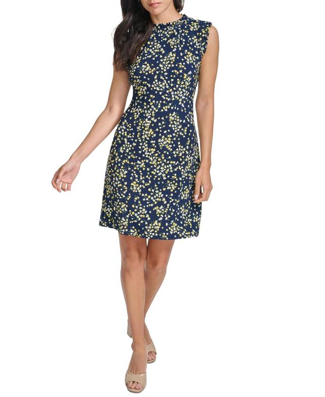 Tommy Hilfiger Womens Floral-Print Round-Neck Dress - Skycap Product Image