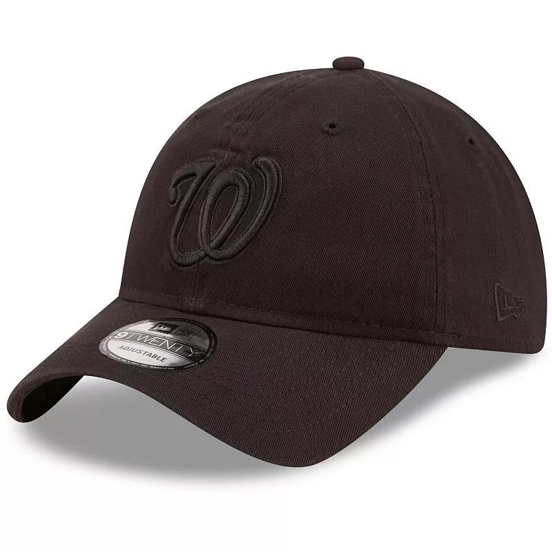 Mens New Era Washington Nationals Black Core Classic 2.0 9TWENTY Adjustable Hat Product Image