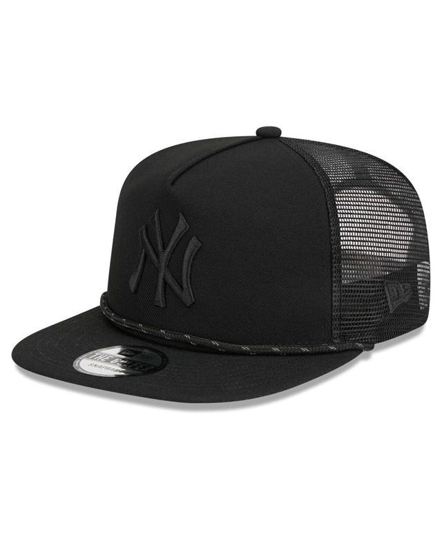 Mens New Era Pittsburgh Pirates Black on Black Meshback Golfer Snapback Hat Product Image