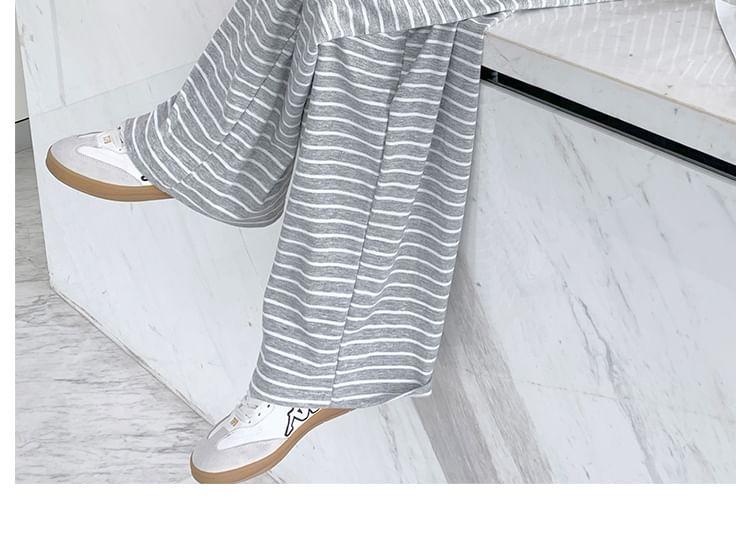 Soft Striped Wide-Leg Sweatpants in 5 Colors Product Image