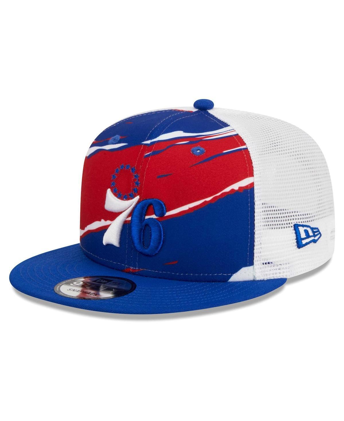 Mens New Era Royal/White Philadelphia 76ers Tear Trucker 9FIFTY Adjustable Hat Product Image