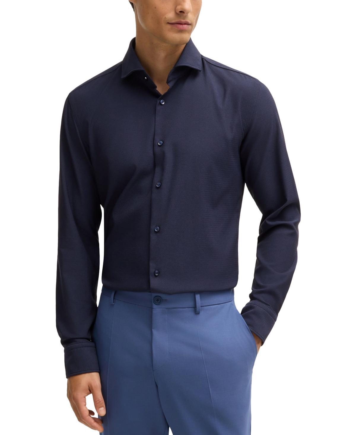 Boss by Hugo Boss Mens Structured Performance Slim-Fit Dress Shirt Product Image