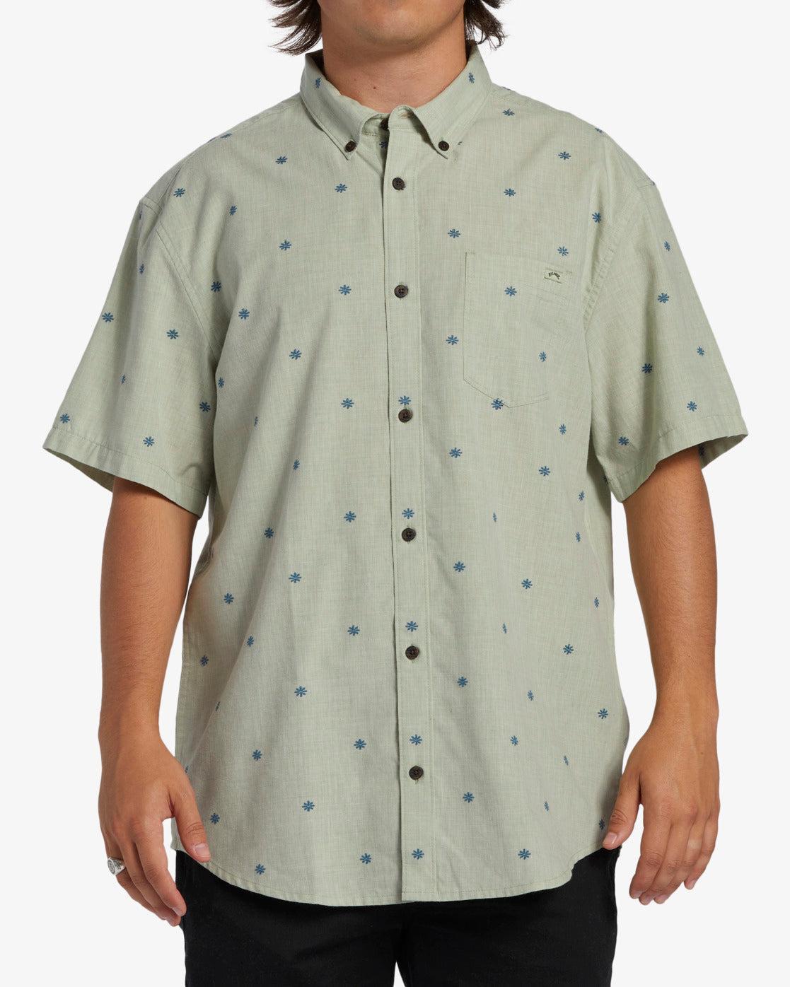 All Day Jacquard Short Sleeve Shirt - Seafoam Male Product Image