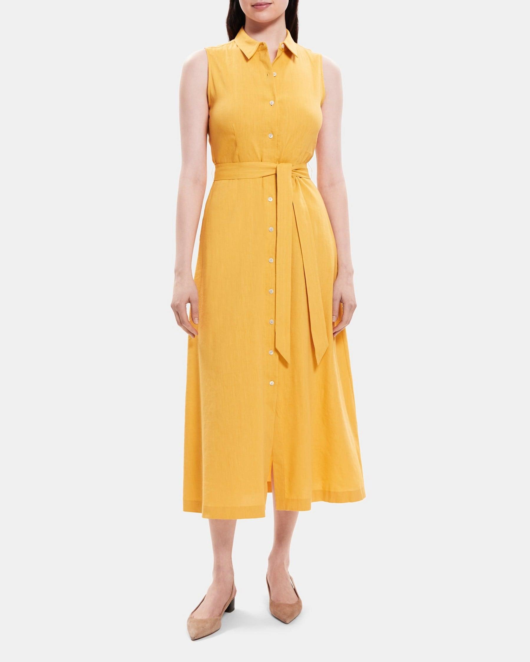 Sleeveless Shirt Dress in Linen-Blend product image