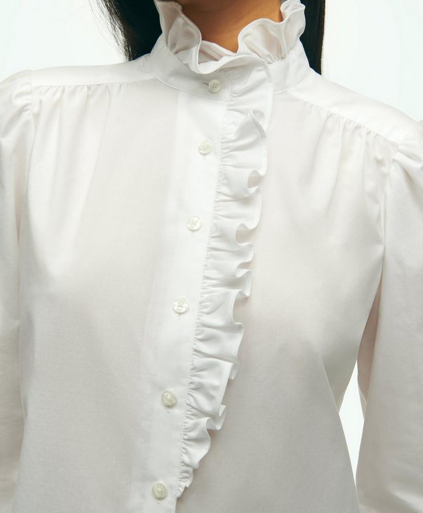 Cotton Ruffle Placket Shirt Product Image