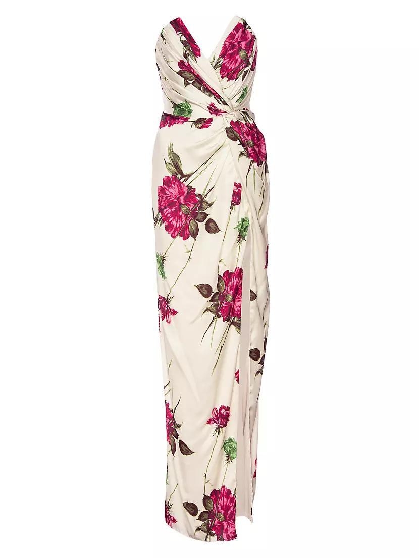 Finn Floral Knotted Column Gown Product Image