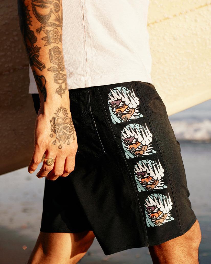 Skulls D Bah Pro 18" Boardshorts - Black Male Product Image