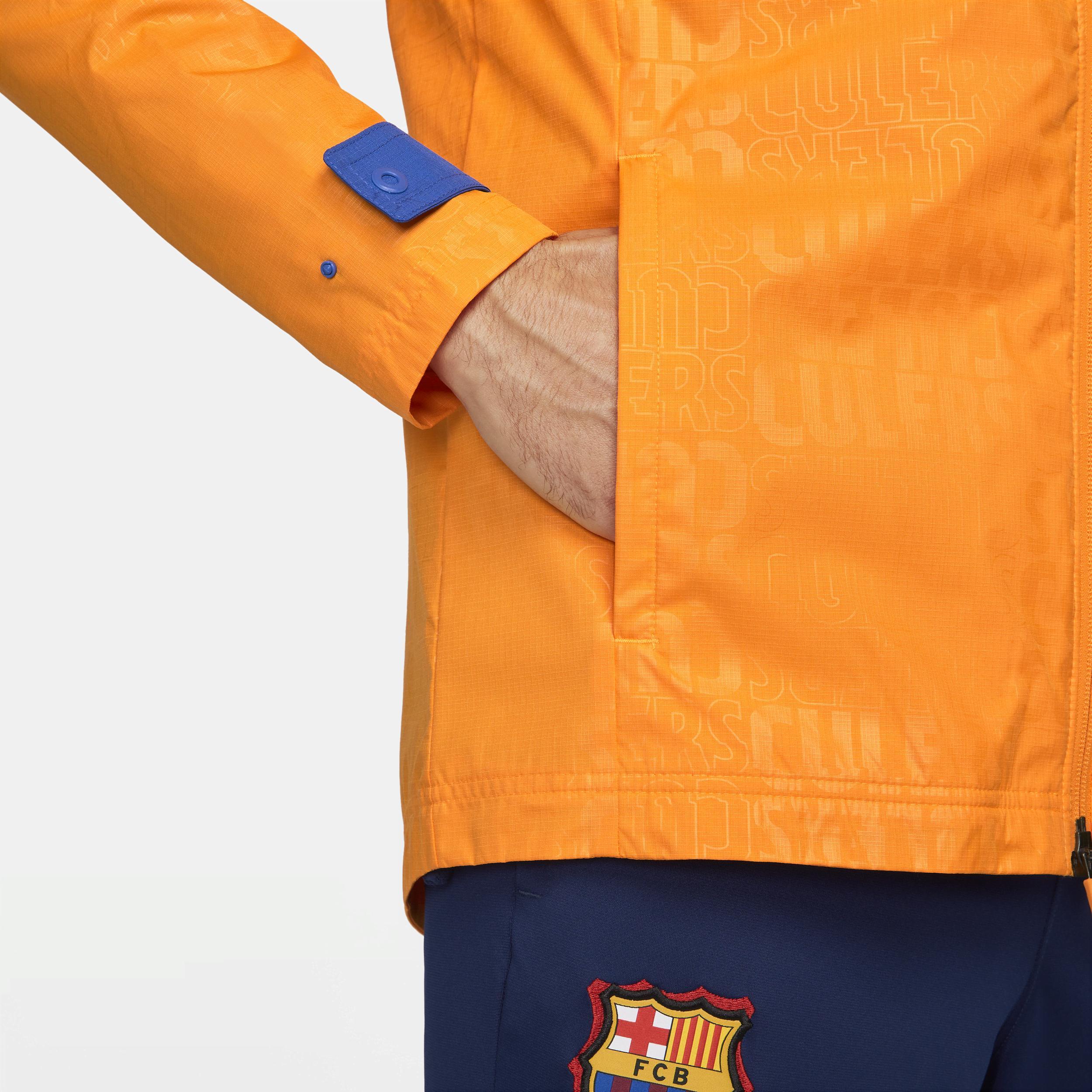 Mens Nike Orange Barcelona All-Weather Full-Zip Jacket Product Image