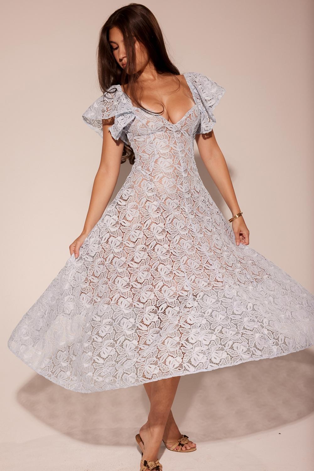 Austen Bluebell Floral Lace Midi Dress Product Image