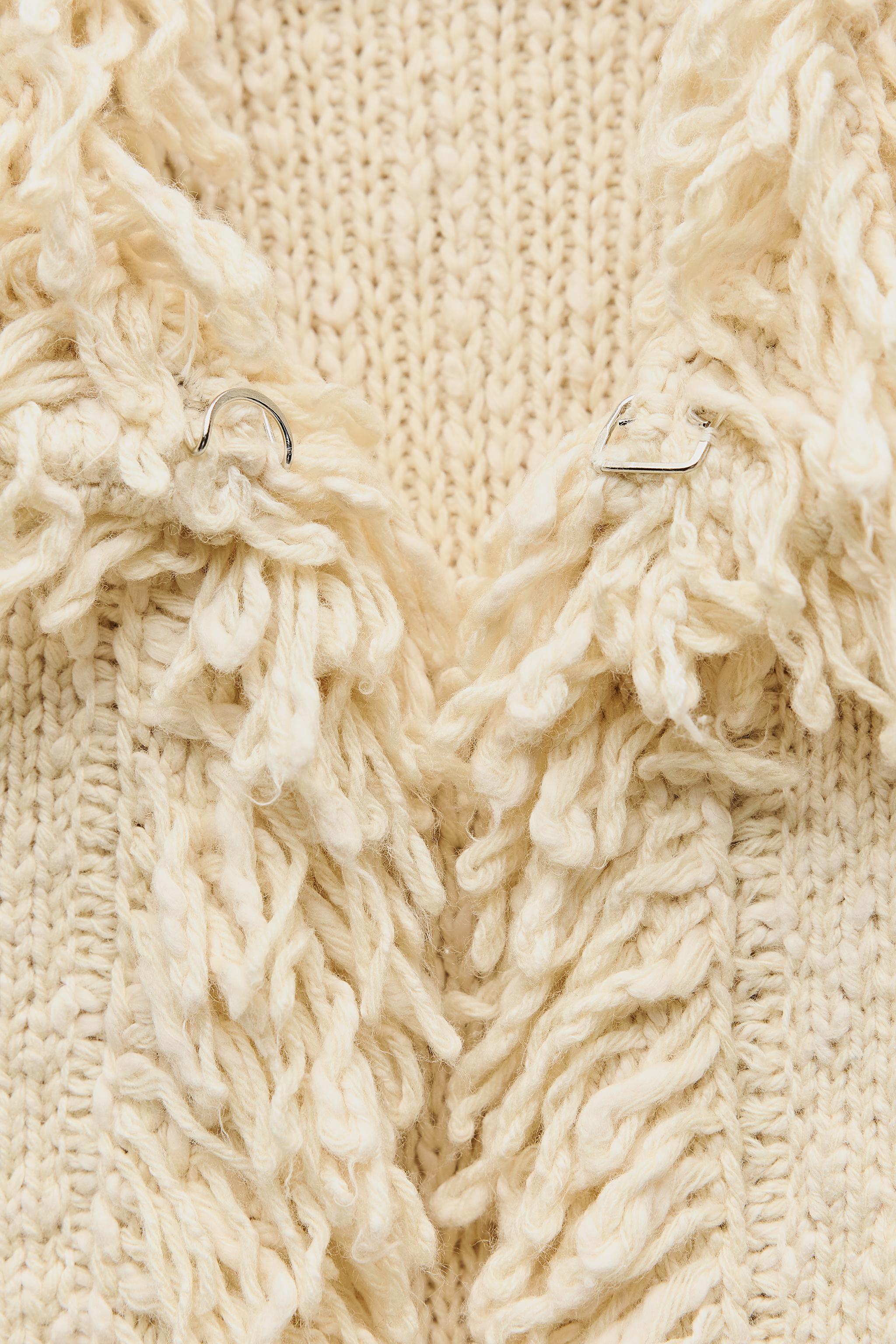 FRINGED KNIT JACKET Product Image