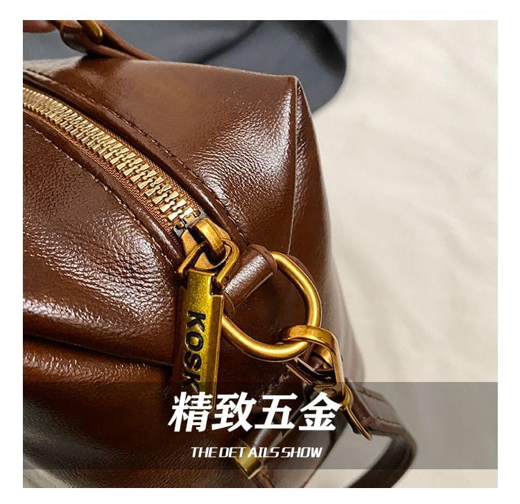 Faux Leather Boston Bag Product Image