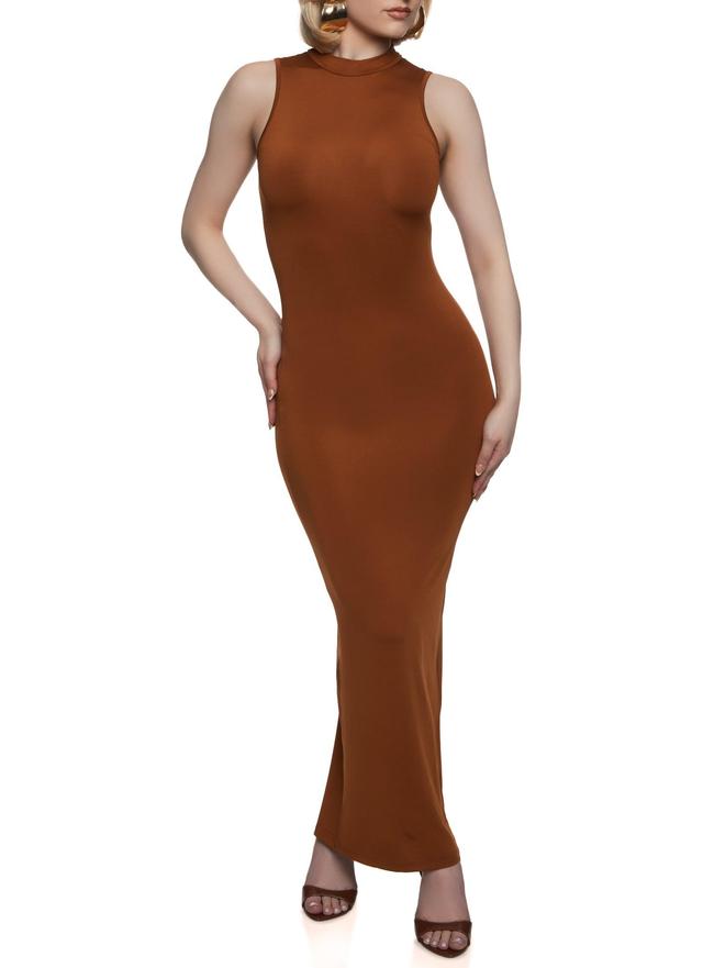 Womens Daisy Sleeveless Mock Neck Maxi Dress Product Image