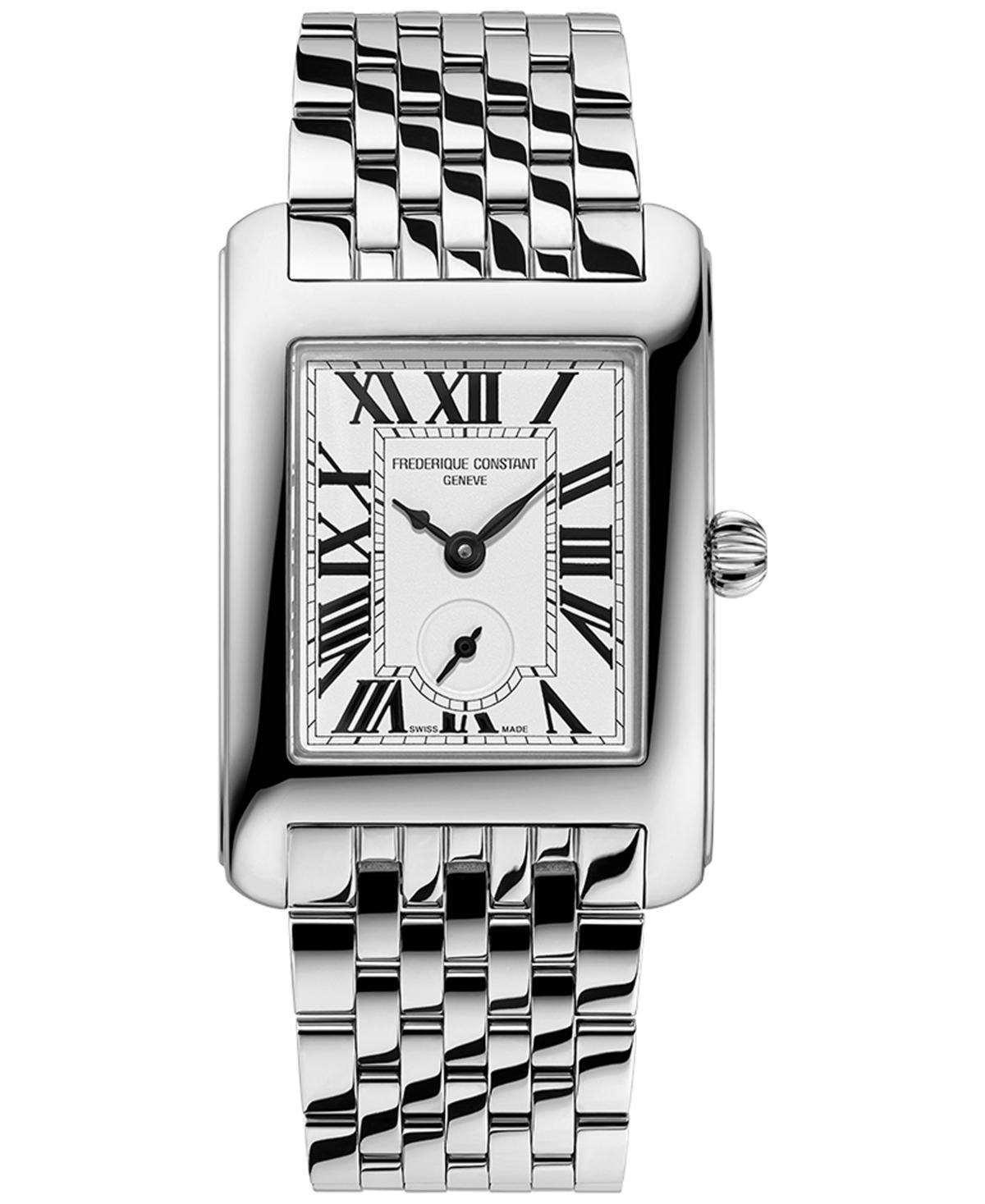 Frederique Constant Womens Swiss Carree Small Seconds Stainless Steel Bracelet Watch 25mm - Silver-tone Product Image