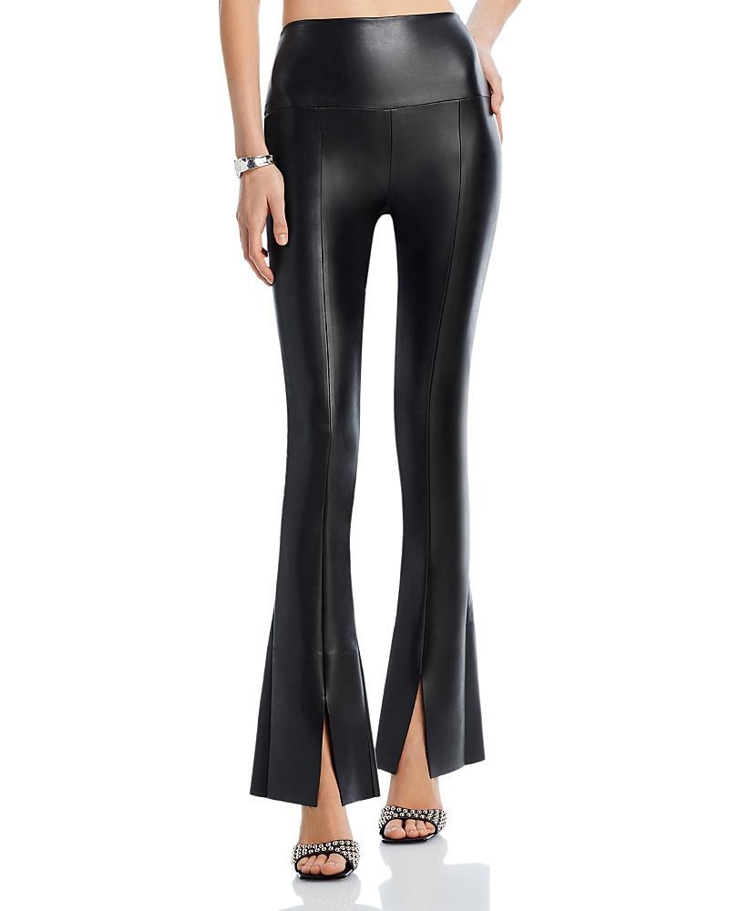 Norma Kamali Spat Split Hem Faux Leather Leggings Product Image