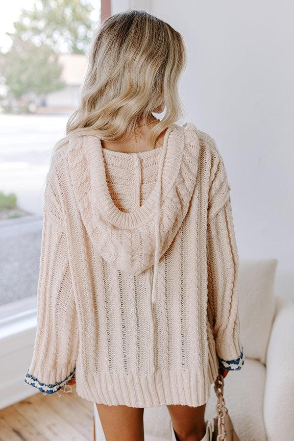 Inner Peace Cable Knit Sweater in French Vanilla Product Image