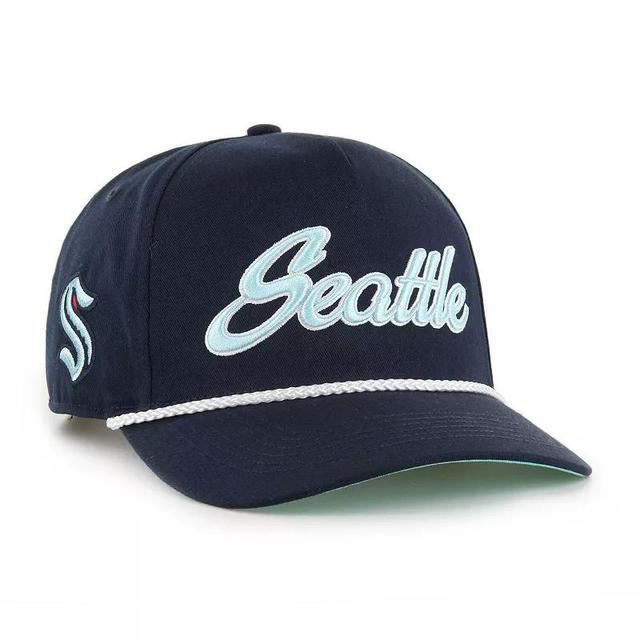 Mens 47 Deep Sea Blue Seattle Kraken Overhand Logo Side Patch Hitch Adjustable Hat, Krk Blue Product Image