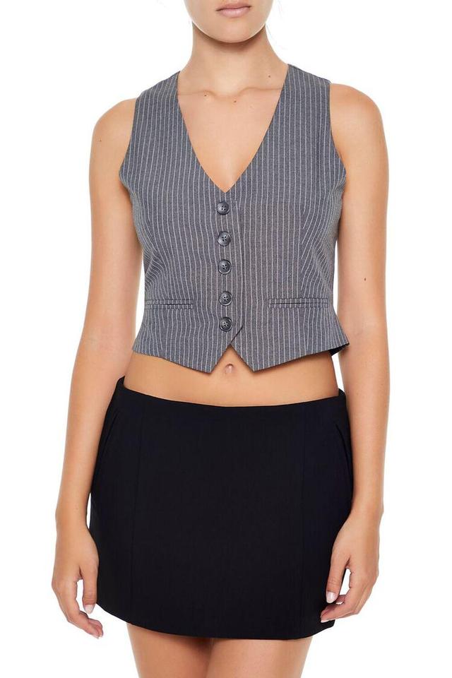 Pinstriped Cropped Vest | Forever 21 Product Image