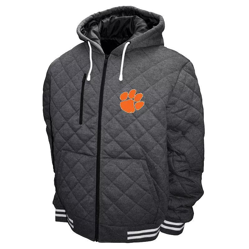 Mens Clemson Tigers Hooded Diamond Quilt Jacket Product Image