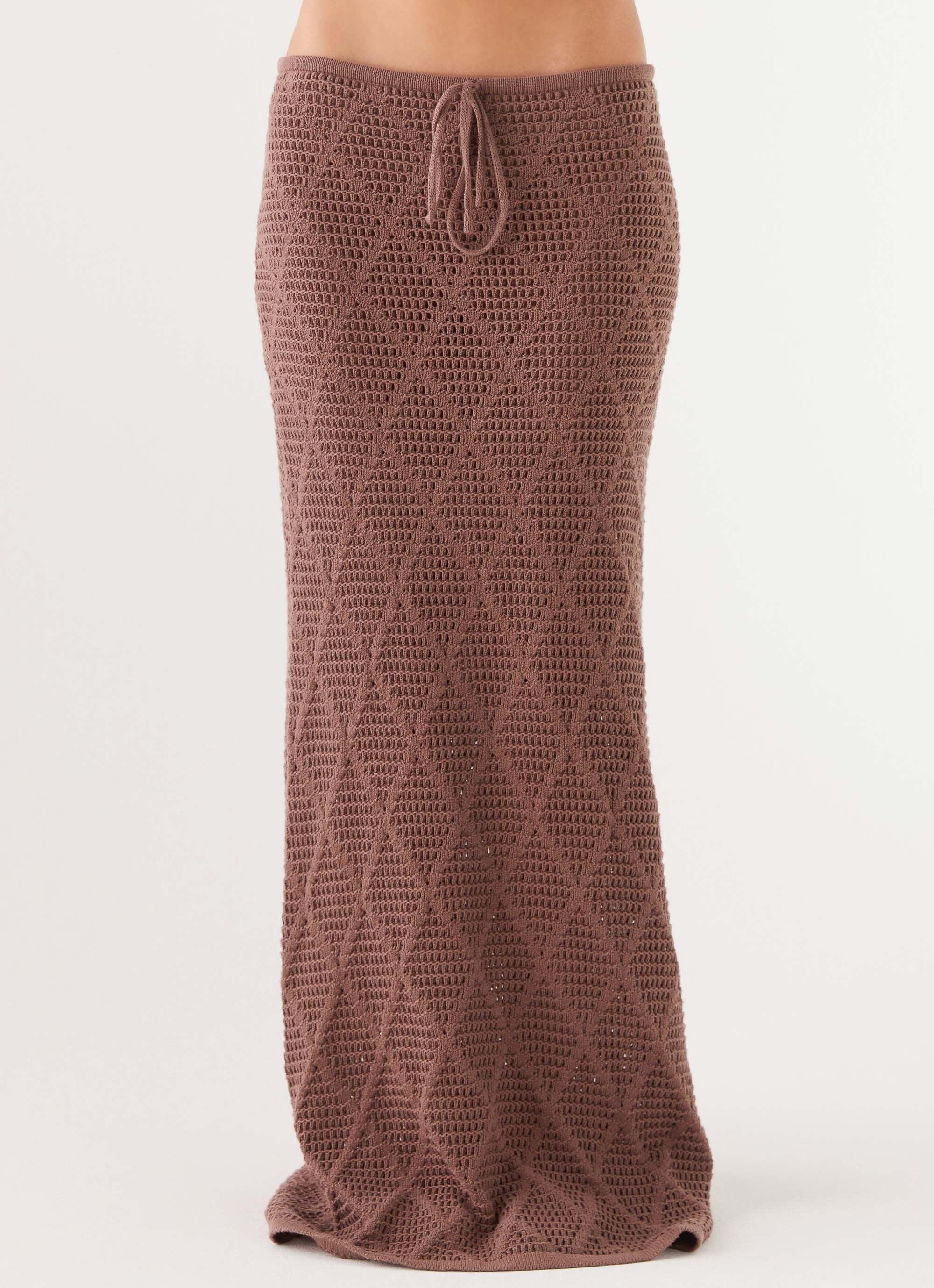 Santonio Crochet Maxi Skirt - Chocolate Product Image