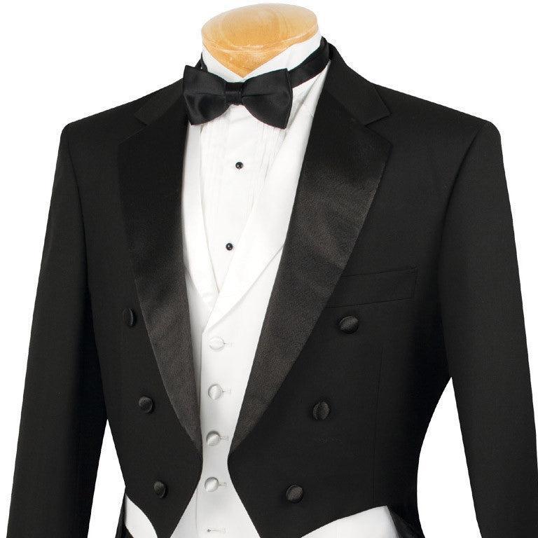 Men's Tuxedo Regular Fit Collection With Tails 3 Piece In Black Product Image