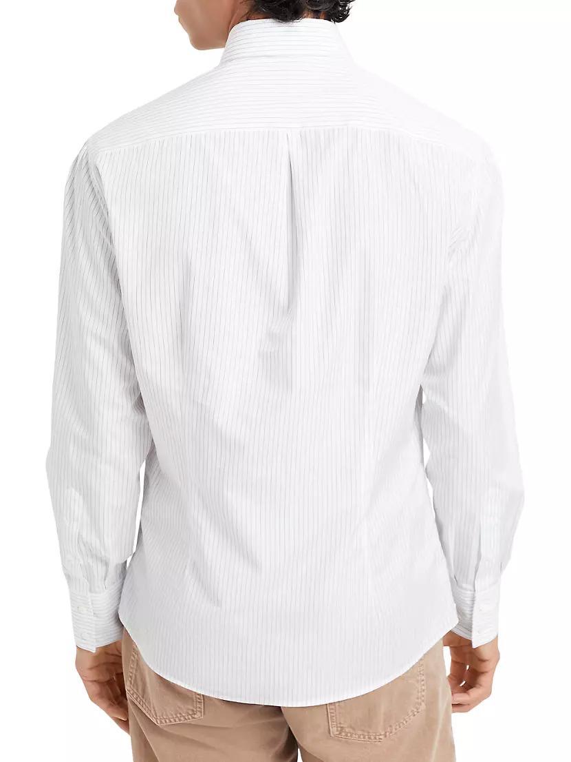 Pinstripe Slim Fit Shirt with Button Down Collar Product Image