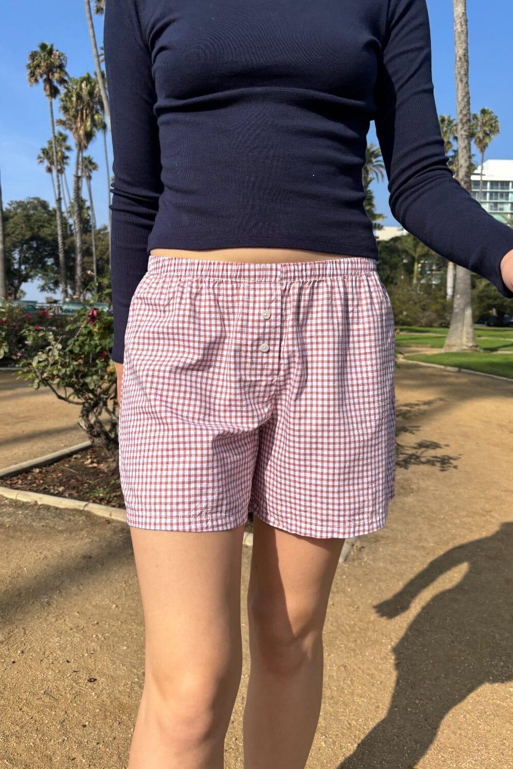 Keira Long Gingham Boxer Shorts Product Image