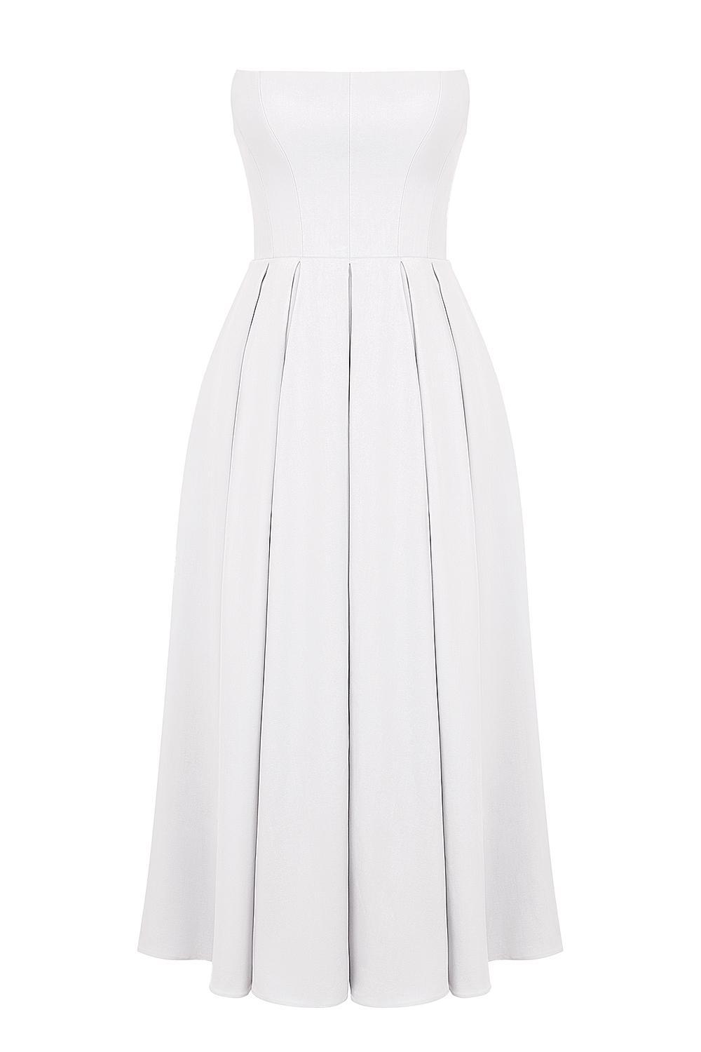 Audrey White Strapless Midi Sundress Product Image