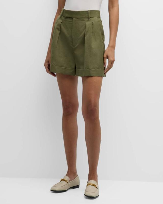 Pleated Wide-Cuff Shorts Product Image