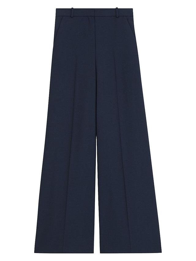 Womens Oxford Wool-Blend High-Rise Trousers Product Image