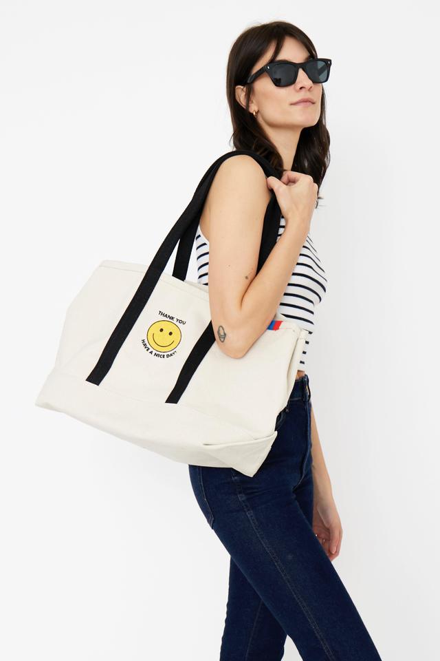 The Over the Shoulder Embroidered Take Out Medium Tote - Canvas Product Image