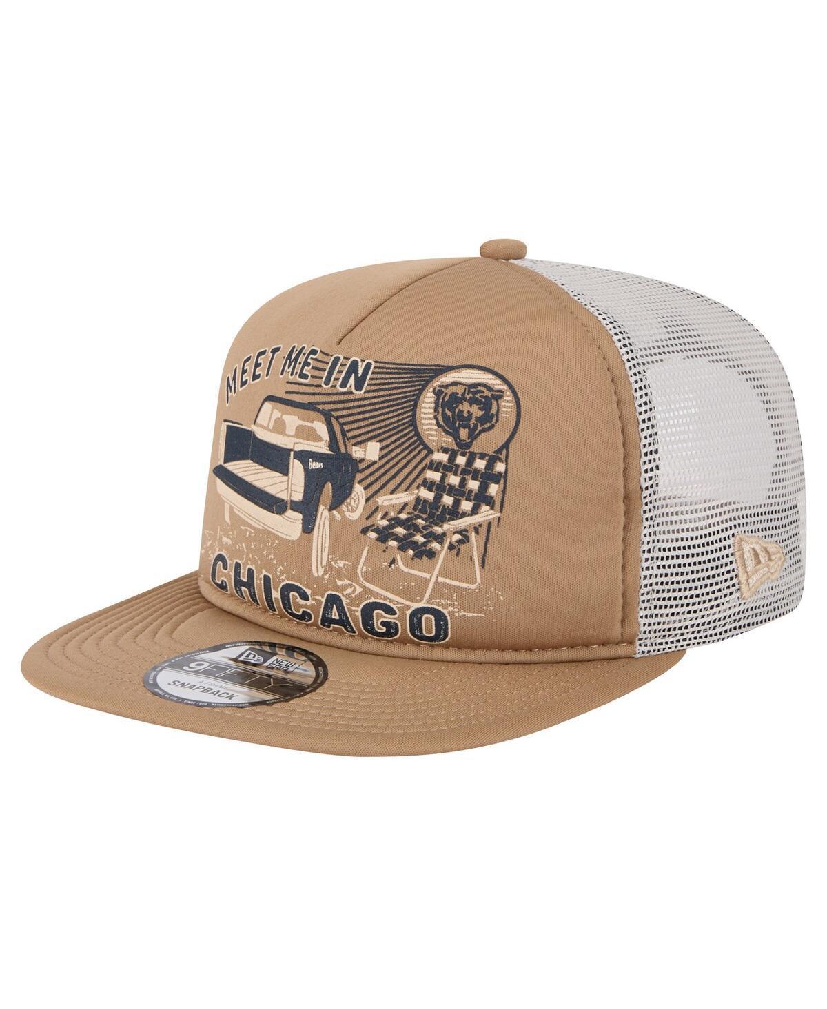 Mens New Era Tan Chicago Bears Meet Me 9FIFTY Snapback Hat Product Image